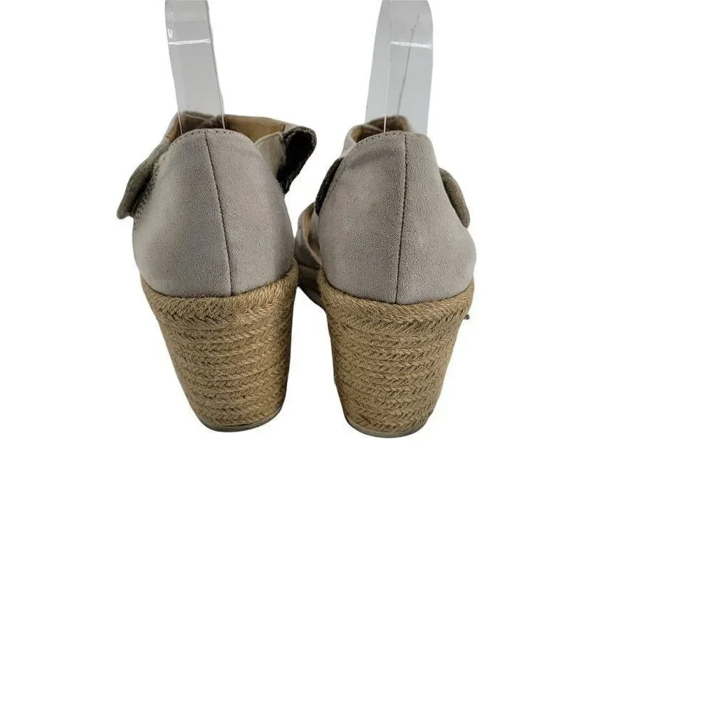 Dr. Scholl's‎ Visitors Platform Espadrille Open Toe Wedge Sandals Tan Size 10